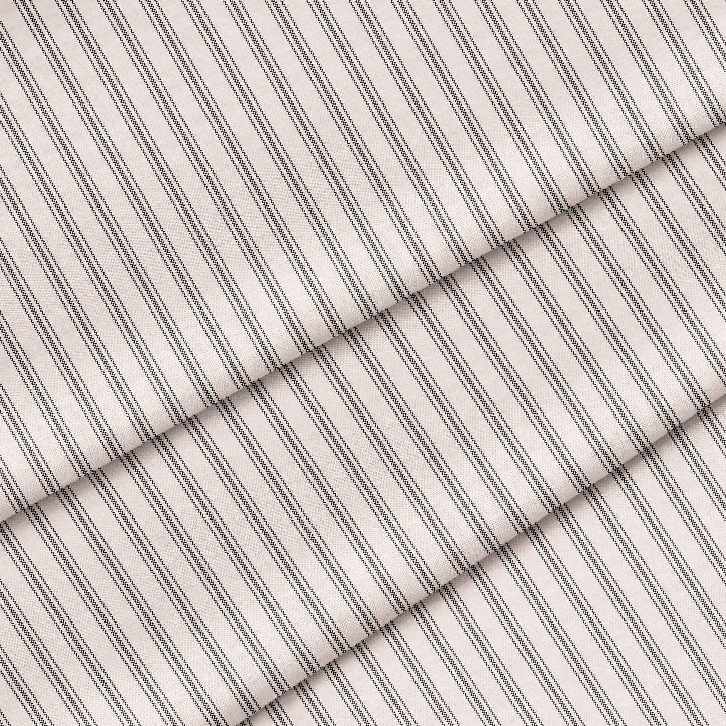 Classic Ticking Stripe Fabric by the Yard Charcoal Black