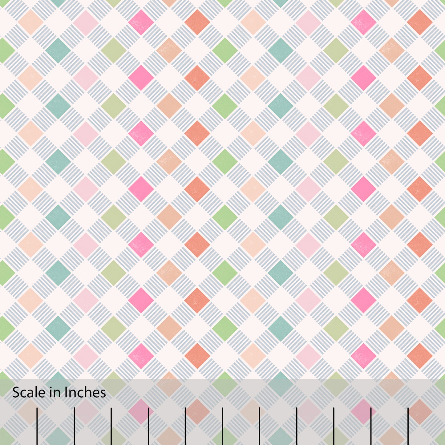 Big Bold Contemporary Plaid Pastel Pink and Green