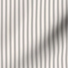 classic mattress ticking stripe fabric in charcoal black on creamy white