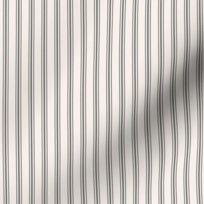 Classic Ticking Stripe Fabric by the Yard Charcoal Black