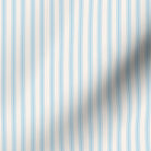 classic mattress ticking stripe fabric in turquoise blue on creamy white