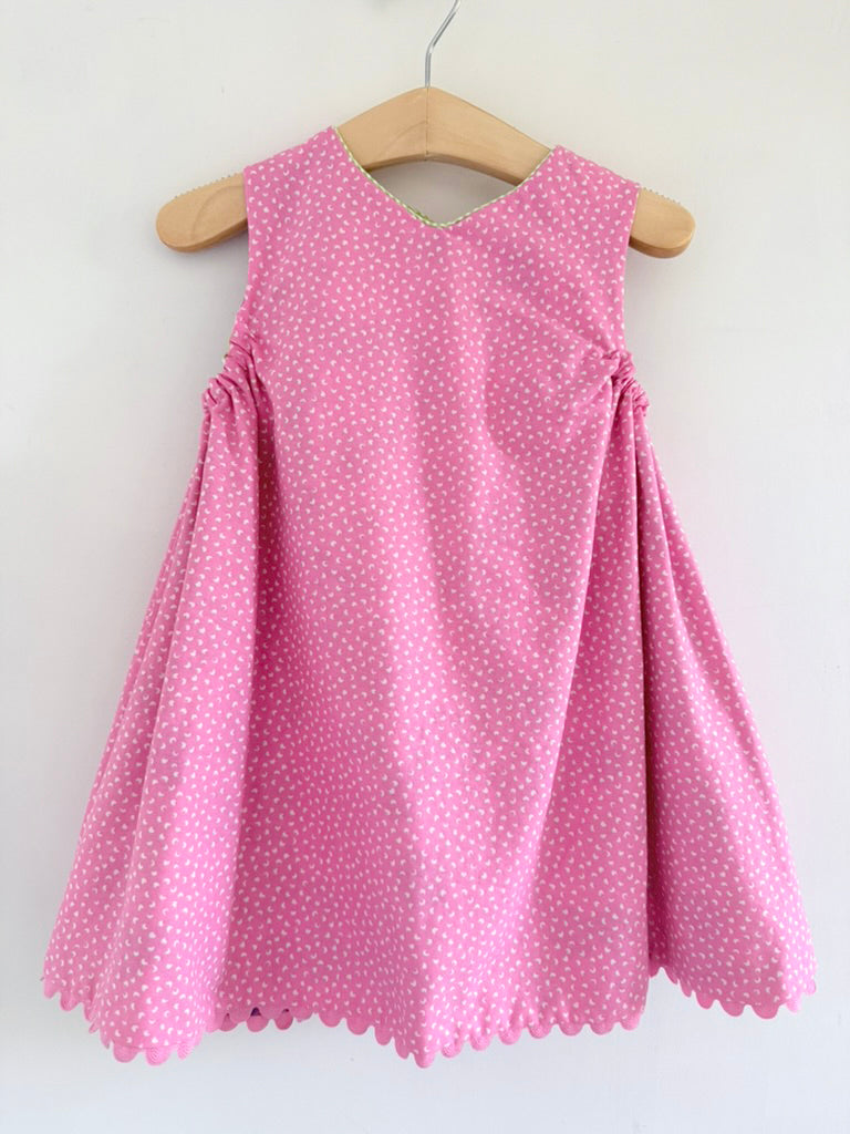 reversible jumper dress in girly pink and purple floral 2T