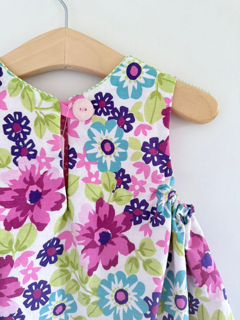 reversible jumper dress in girly pink and purple floral 2T
