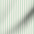 classic mattress ticking stripe fabric in kelly green on creamy white