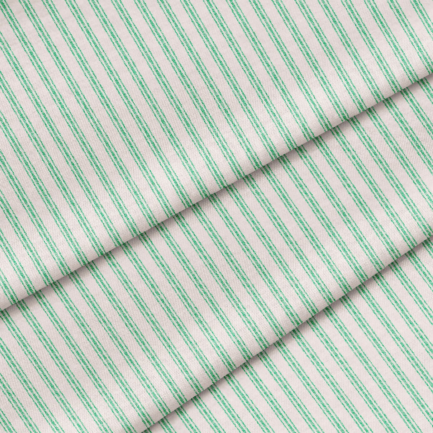 Classic Ticking Stripe Fabric by the Yard Kelly Green