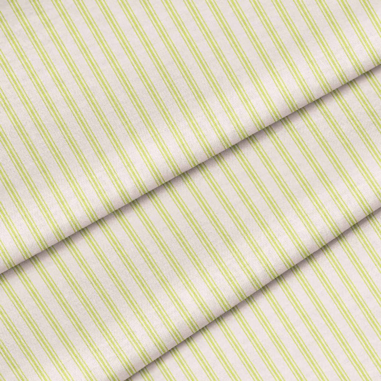 Classic Ticking Stripe Fabric by the Yard Lime Green