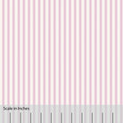 Classic Mattress Ticking stripe in magenta with an overlaid inch scale. 