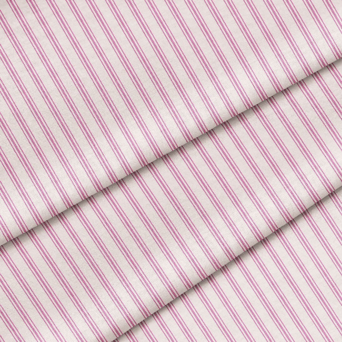 Classic Ticking Stripe Fabric by the Yard Magenta