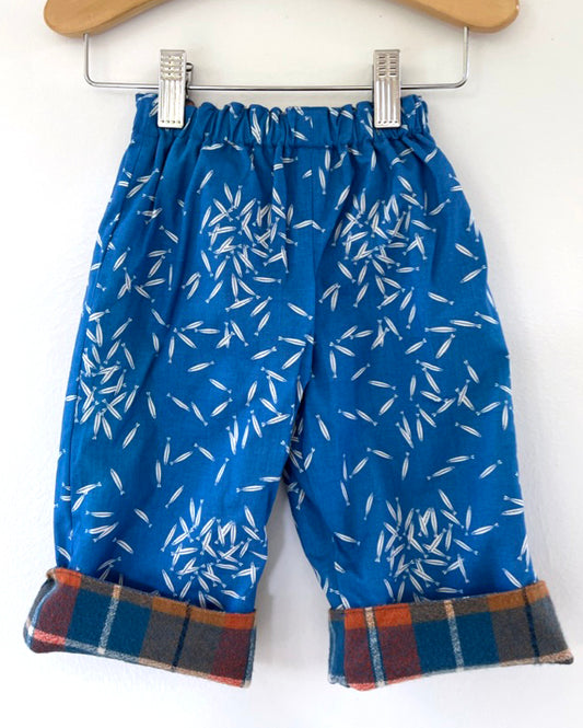 flannel reversible pants in minnow and plaid