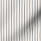 classic mattress ticking stripe fabric in navy blue on creamy white
