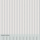 Classic Mattress Ticking stripe in navy blue with an overlaid inch scale.