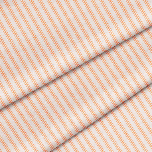 Classic Ticking Stripe Fabric by the Yard Orange Tangerine