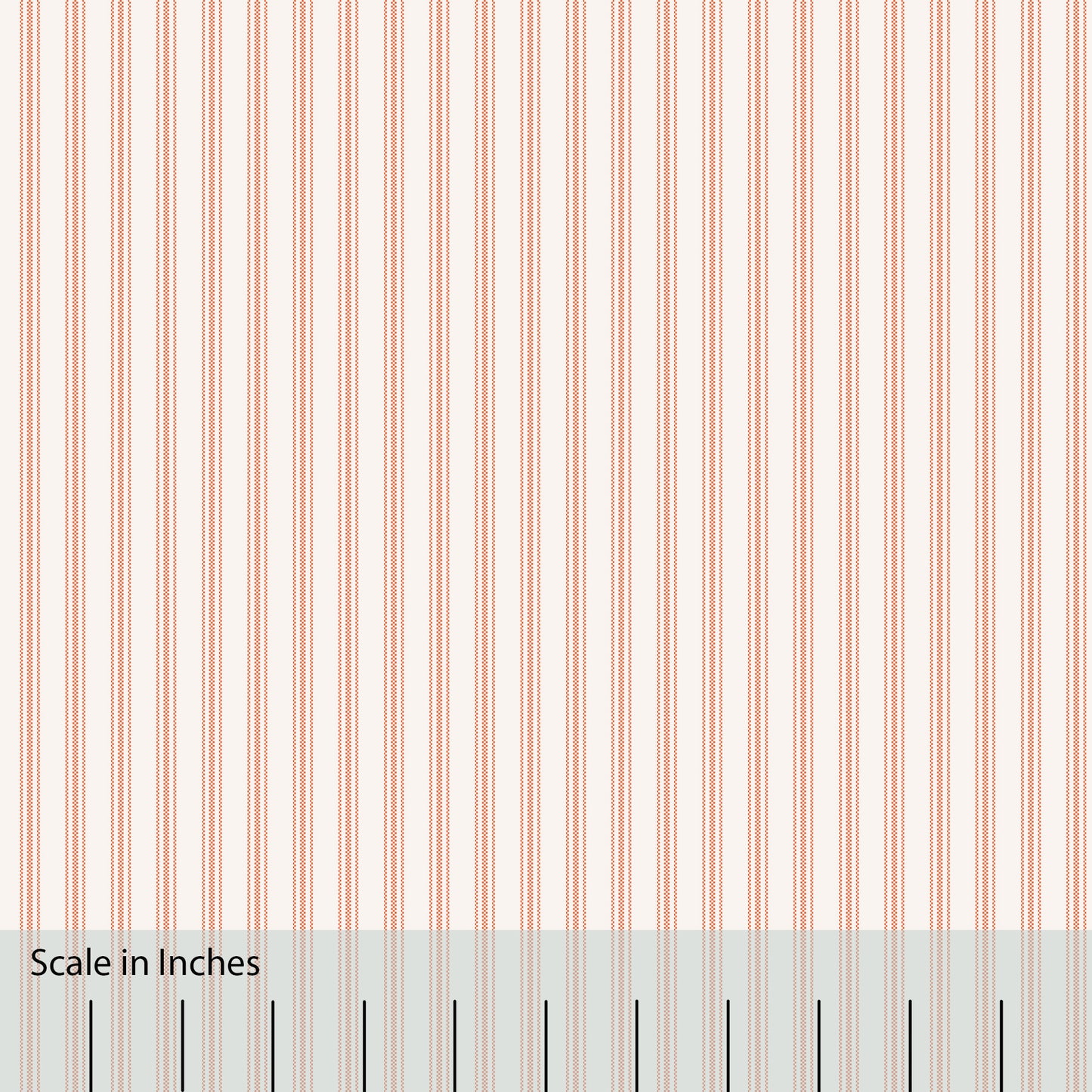 Classic Ticking Stripe Fabric by the Yard Orange Tangerine