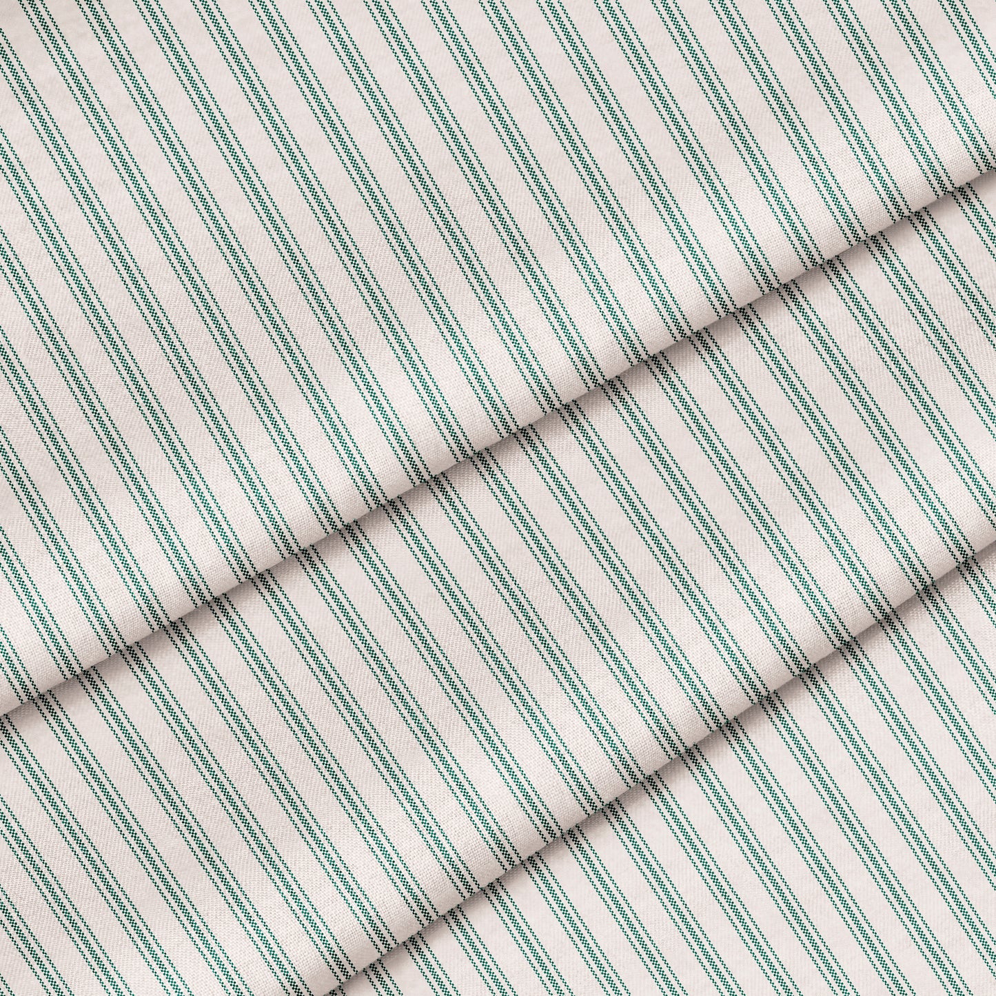 Classic Ticking Stripe Fabric by the Yard British Racing Green