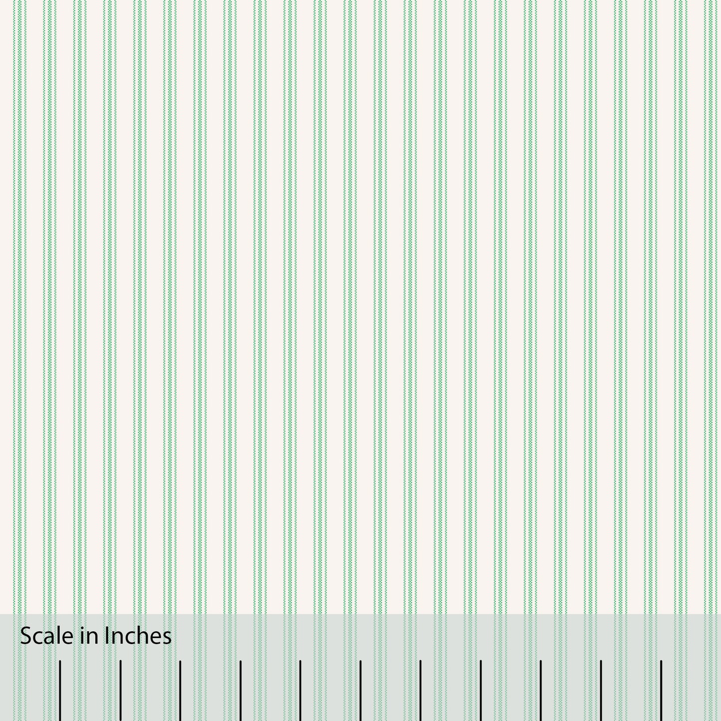 Classic Ticking Stripe Fabric by the Yard Kelly Green