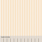 Classic Mattress Ticking stripe in saffron with an overlaid inch scale.