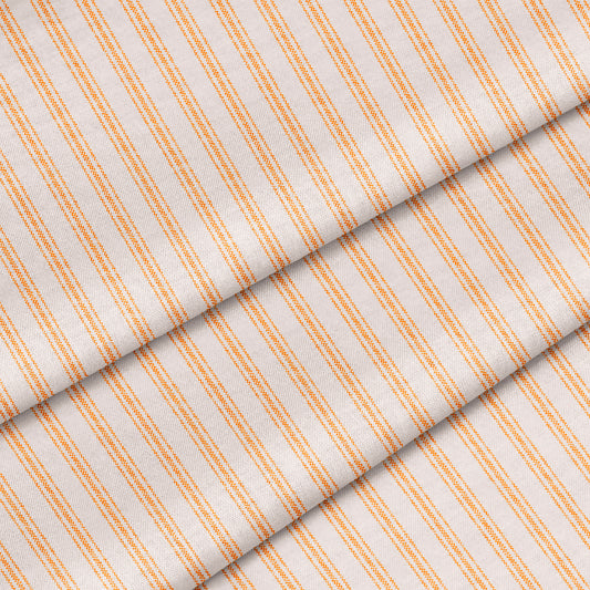 Classic Ticking Stripe Fabric by the Yard Saffron Marigold