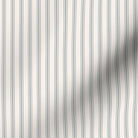 classic mattress ticking stripe fabric in stormy gray on creamy white