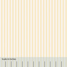 Classic Mattress Ticking stripe in yellow with an overlaid inch scale.