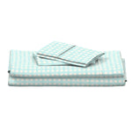 Load image into Gallery viewer, Grand Sateen Sheets in Mint/Aqua Basketweave - little girl Pearl
