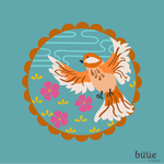 Load image into Gallery viewer, Chickadee Embroidery Design in Teal - little girl Pearl
