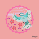 Load image into Gallery viewer, Chickadee Embroidery Design in Pink - little girl Pearl
