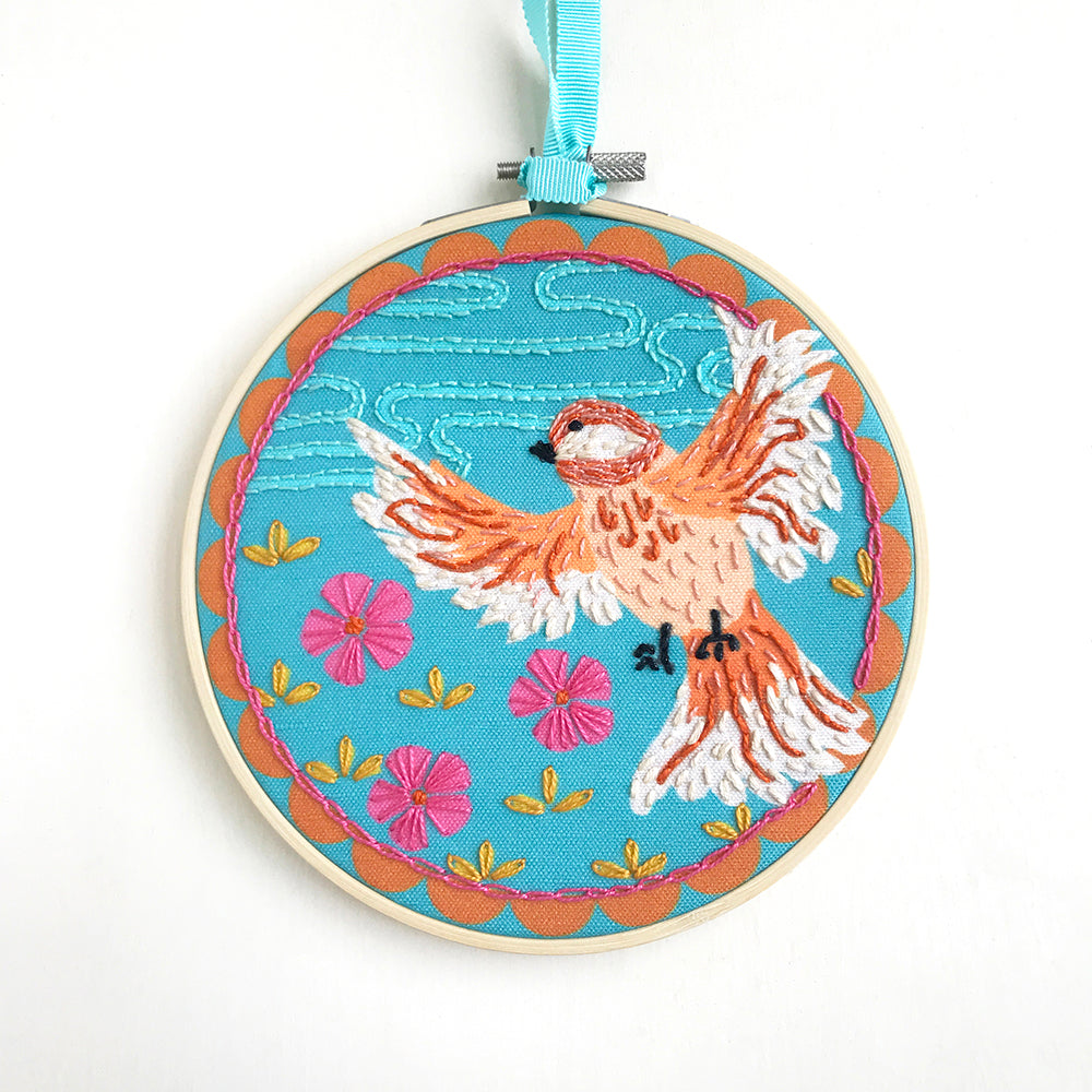 Chickadee Embroidery Design in Pink - little girl Pearl