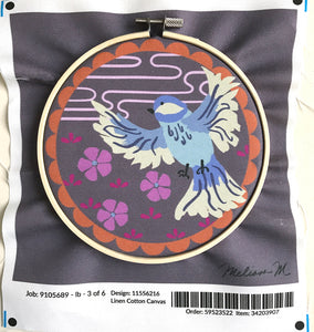 Chickadee Embroidery Design in Purple - little girl Pearl