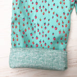Load image into Gallery viewer, flannel reversible pants in mint strawberry - little girl Pearl
