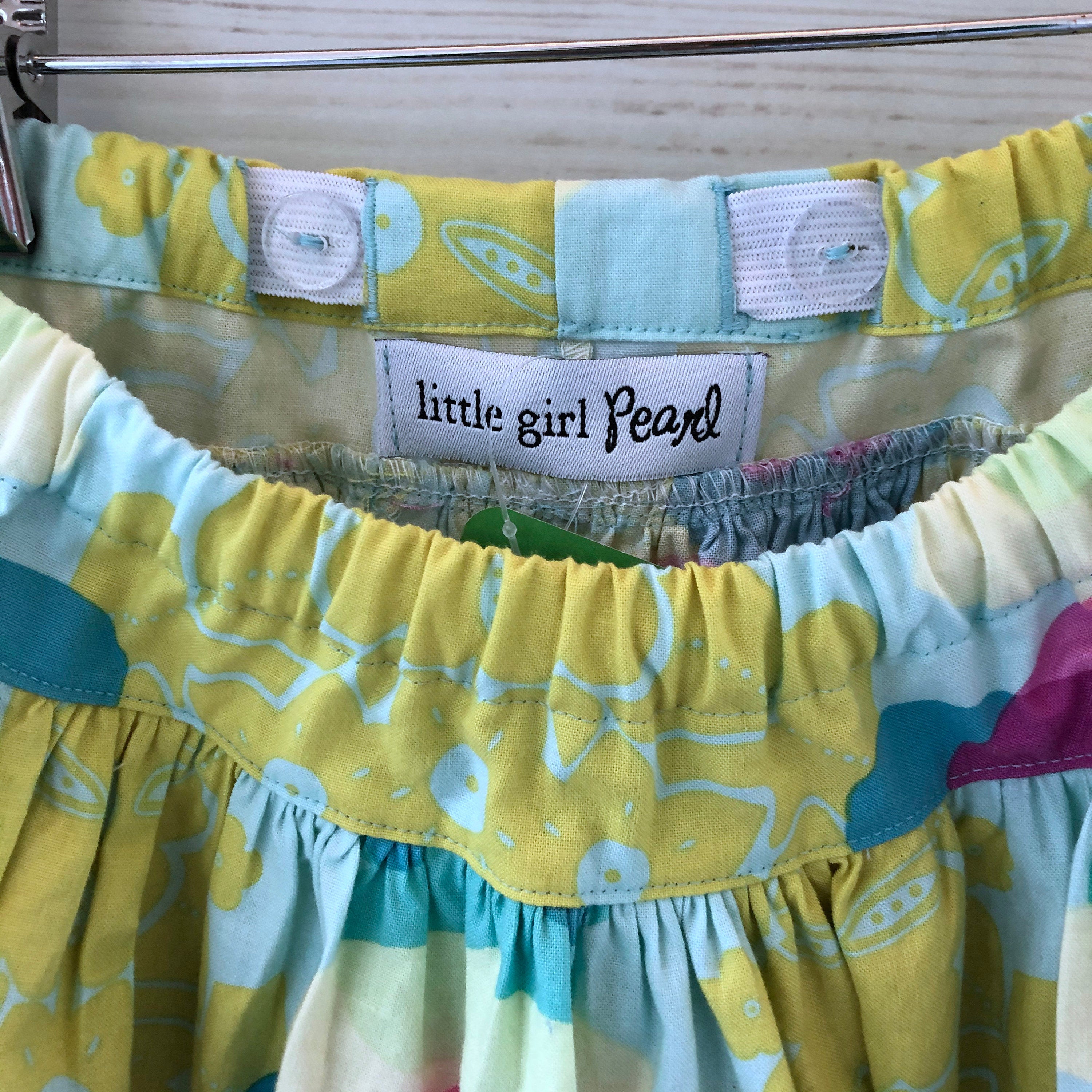 favorite twirl skirt in aqua ghost nouveau - little girl Pearl