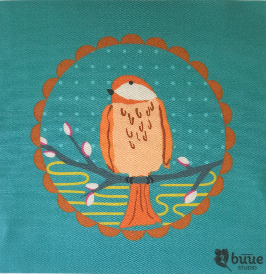 Chonky Chickadee Embroidery Design in Teal - little girl Pearl