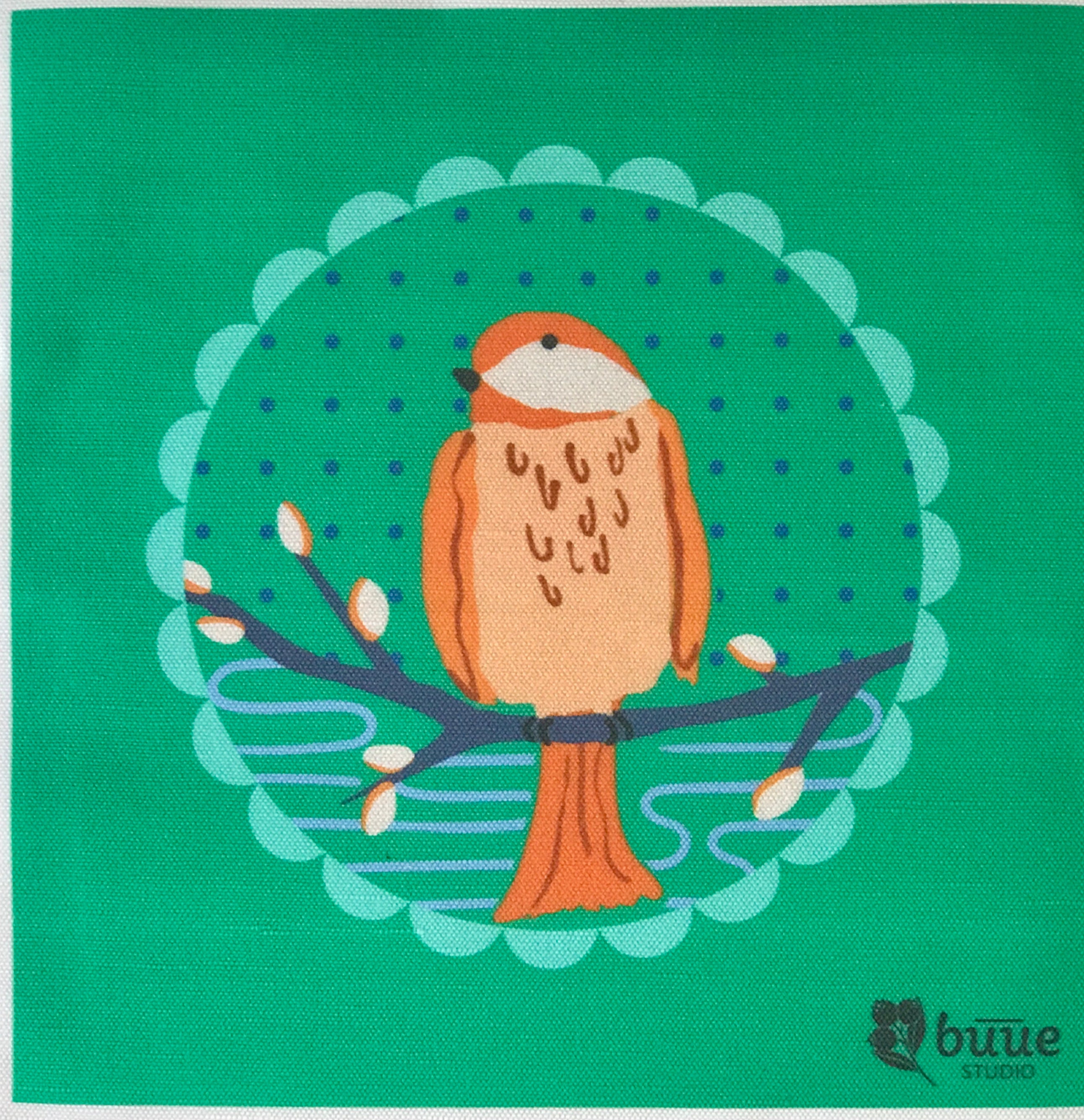 Chonky Chickadee Embroidery Design in Green - little girl Pearl