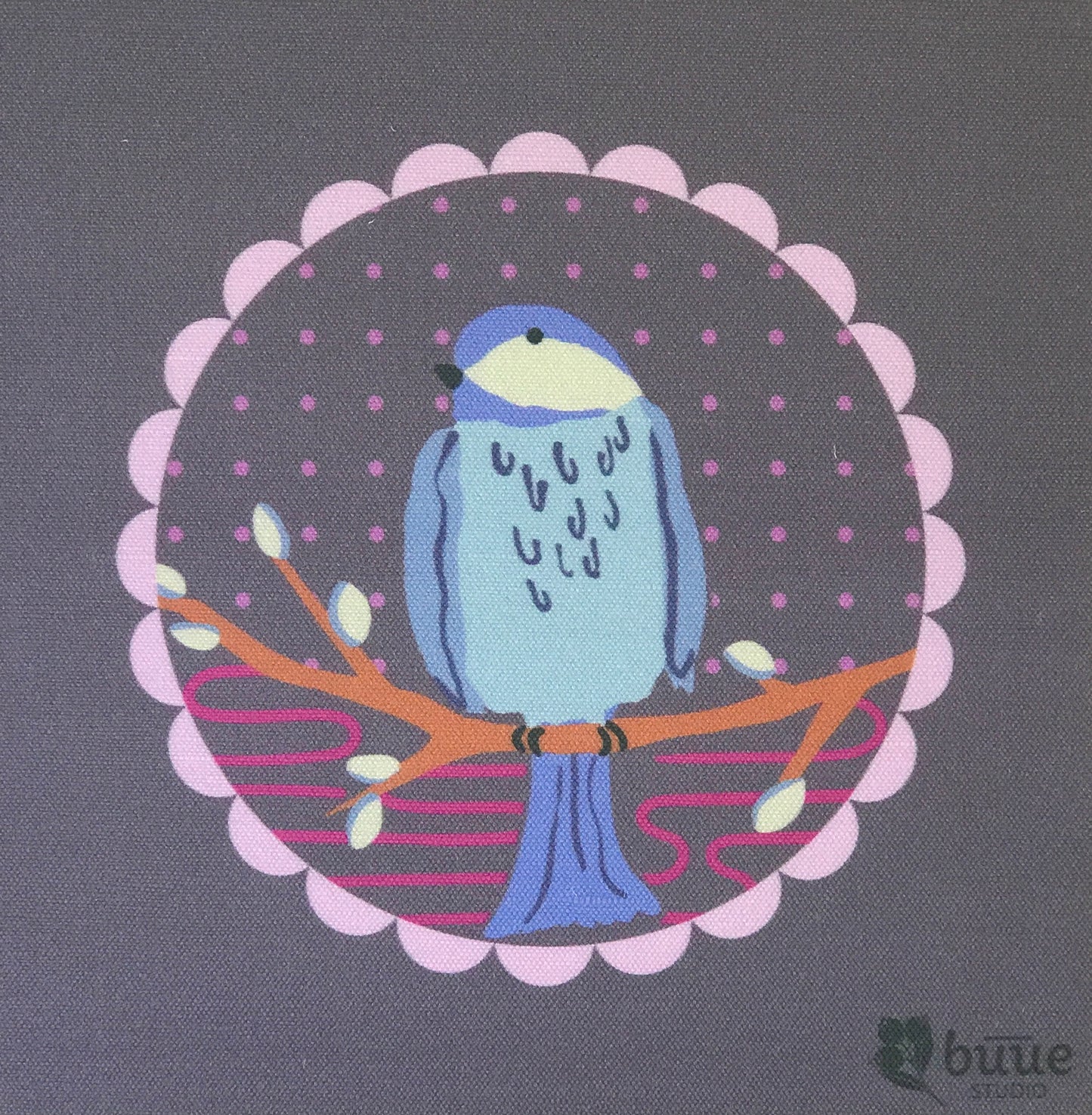 Chonky Chickadee Embroidery Design in Purple - little girl Pearl