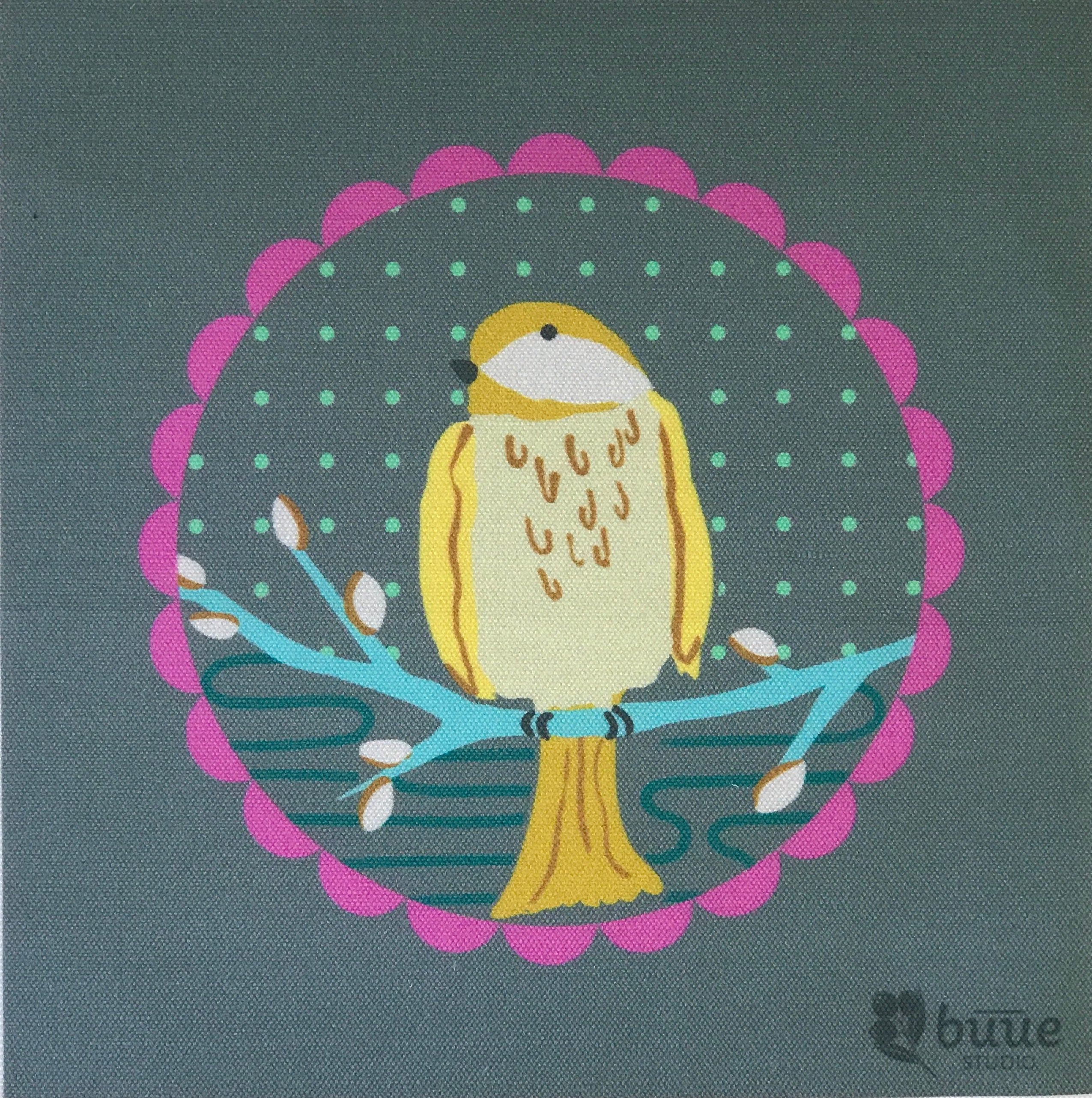 Chonky Chickadee Embroidery Design in Gray - little girl Pearl