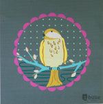 Load image into Gallery viewer, Chonky Chickadee Embroidery Design in Gray - little girl Pearl

