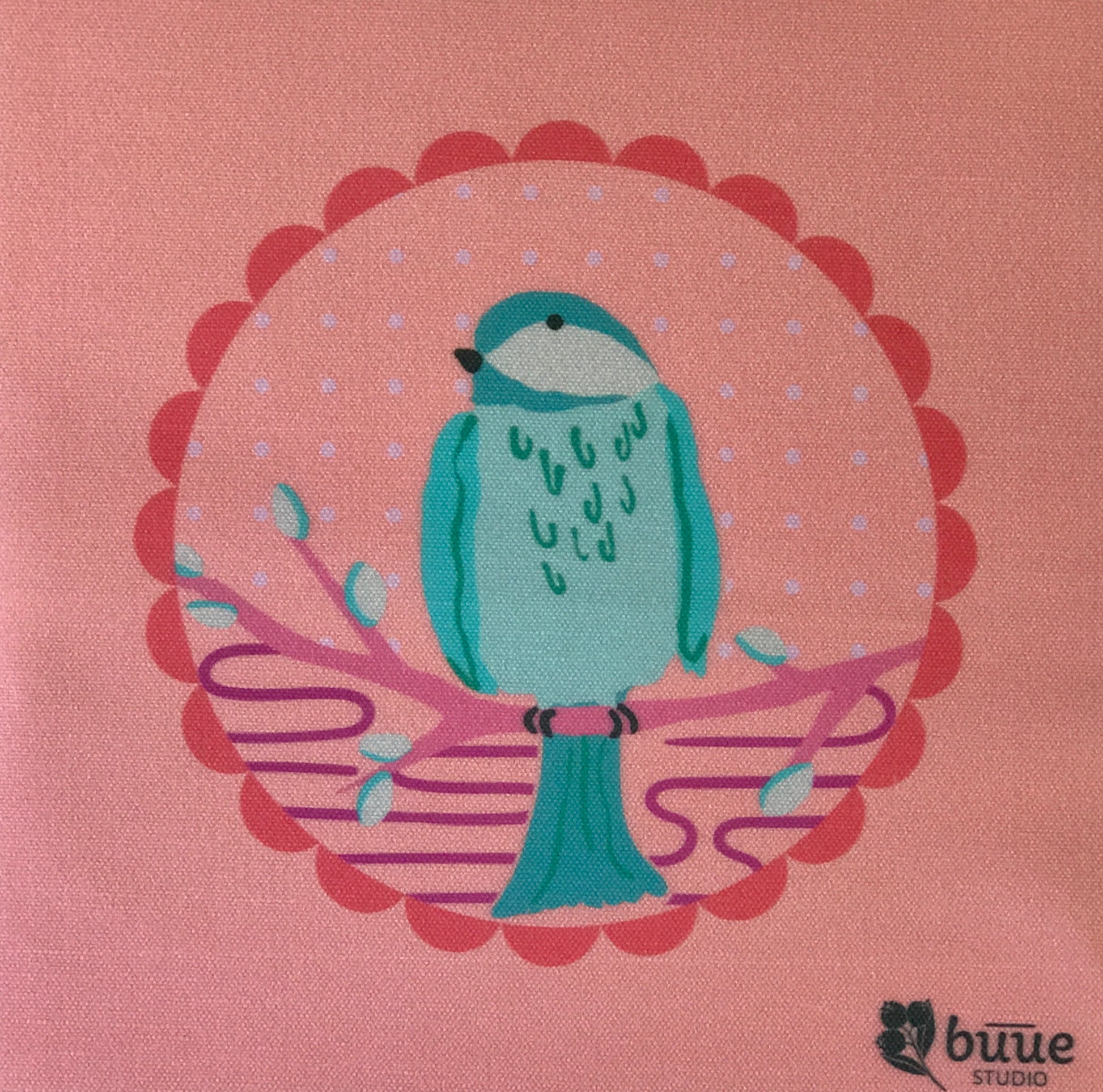 Chonky Chickadee Embroidery Design in Pink - little girl Pearl