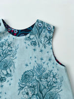 Load image into Gallery viewer, reversible pattern block dress in aqua and navy - little girl Pearl
